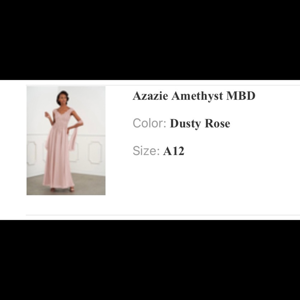 Azazie Amethyst MOB Dress Color:Dusty Rose Size:12